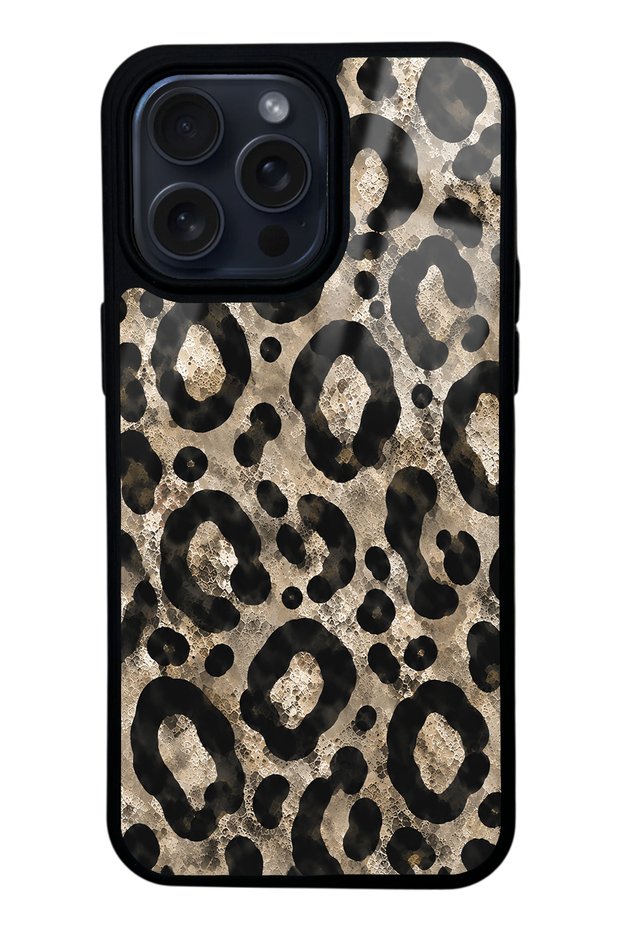 iPhone 15 Pro Max Brown Leopard Design Glossy Phone Case