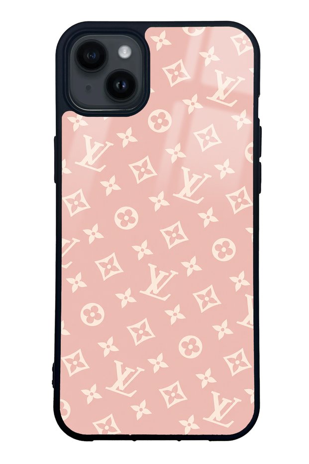 iPhone 14 Plus Pink Lv Design Glossy Phone Case