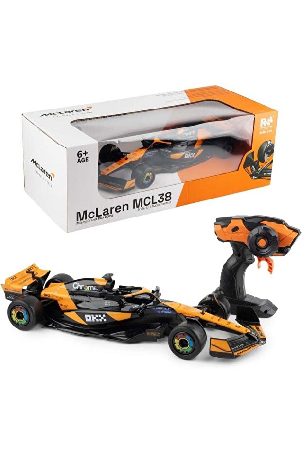 Formula 1 RC Racing Car, 2.4GHz Remote Control, Realistic Design, Rechargeable, Orange, 1:14 Scale