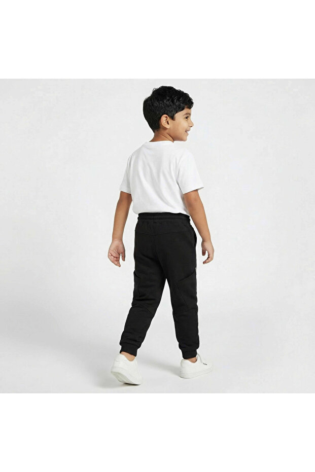 Elasticated Drawstring Waist Joggers with Logo Print - 3