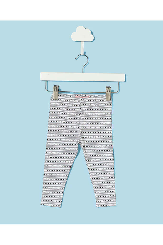 Infant Girls Grey Geometric Print Leggings