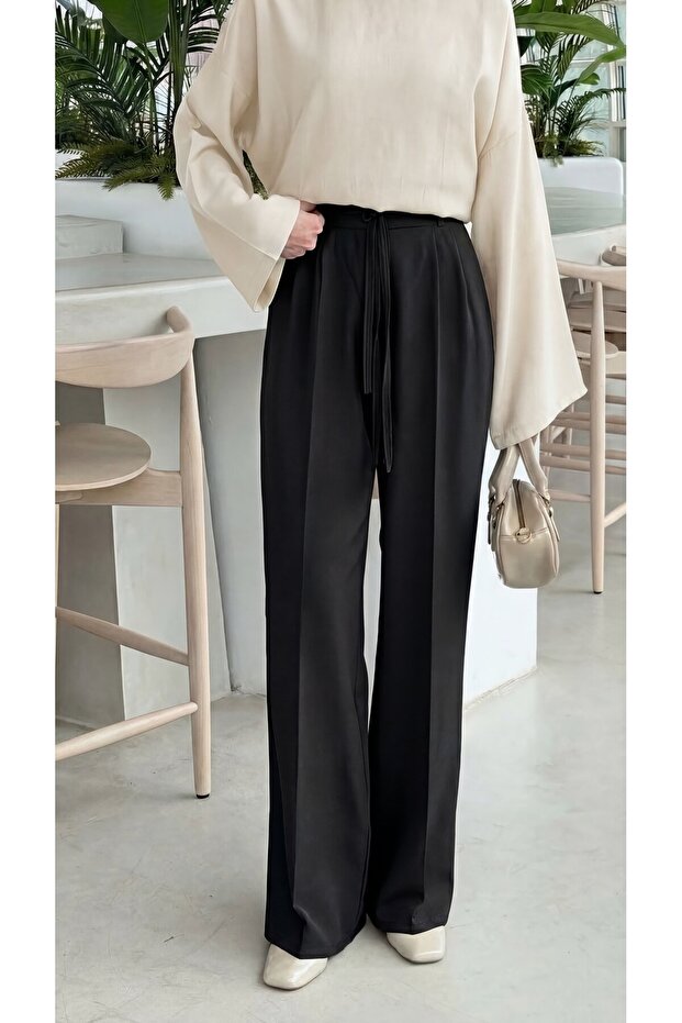 Rope Detailed Trousers Black
