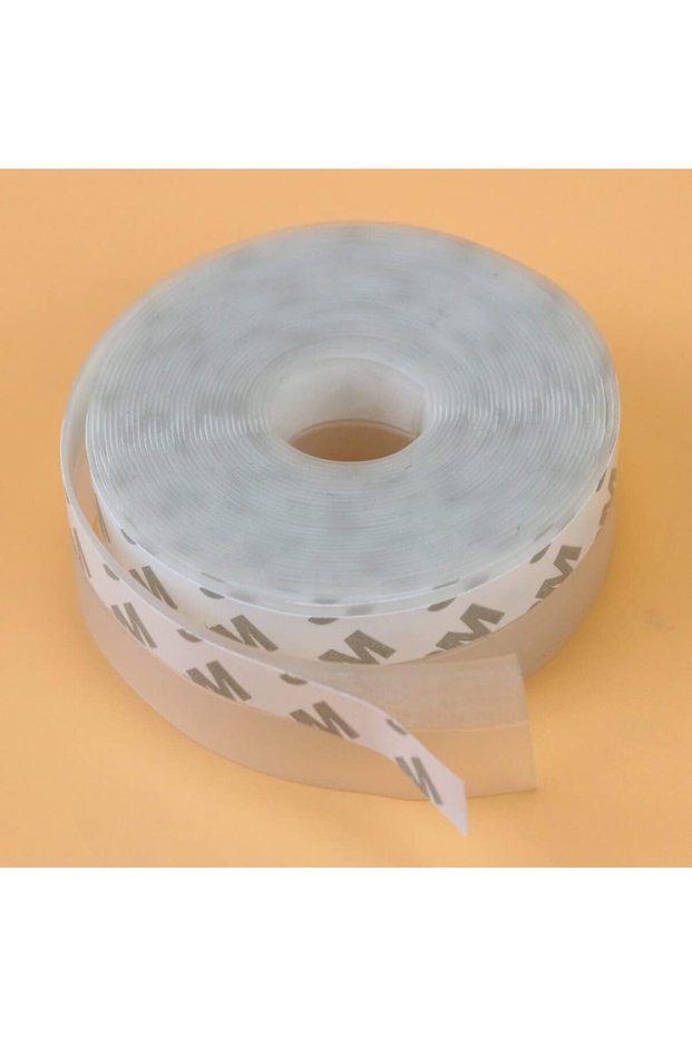 Silicone Seal Strip Door Weather Stripping Door Seal Strip Window Seal Silicone Sealing Tape for Door Draft Stopper Adhesive Tape for Doors Windows and Shower Glass (White 25mm)