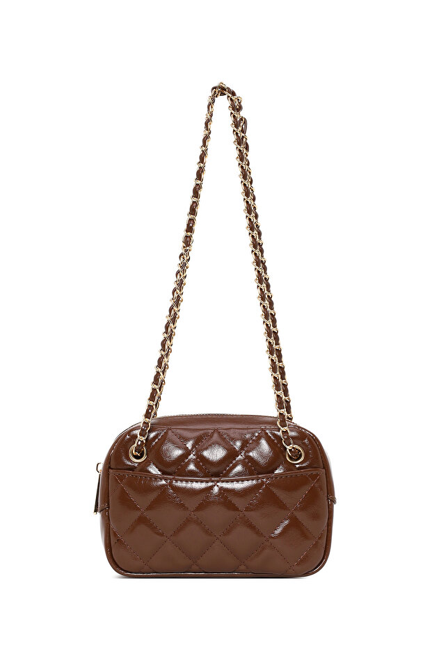 Women's Brown Quilted Crossbody Bag 26Pbd2921Kp