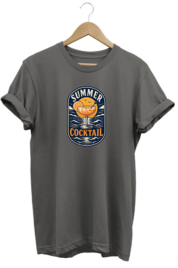 Summer Cocktail Unisex Cocktail Printed Summer Themed Regular Fit Crew Neck T-Shirt