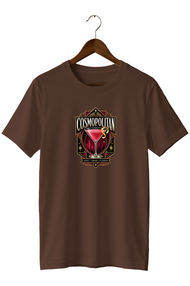 Cosmopolitan Cocktail Unisex Cocktail Printed Regular Fit Crew Neck T-Shirt