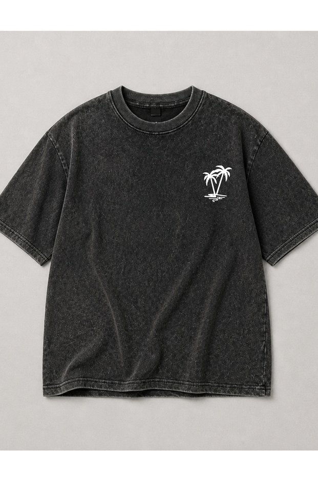 Acid Washed Oversize Unisex T-Shirt Washed Vintage Street Style Street Fashion Cotton Comfortable Fit Daily Wear T-Shirt