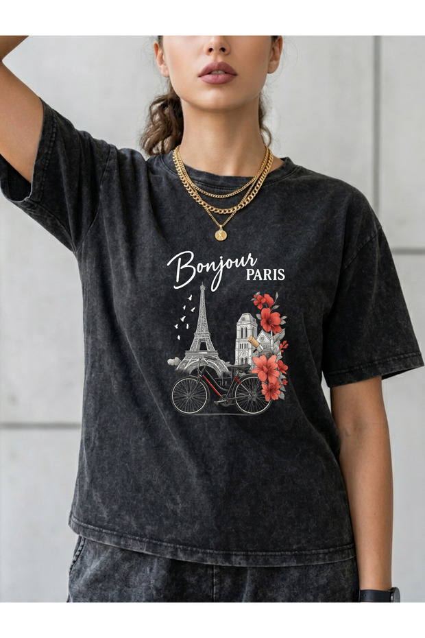 Acid Washed Oversize Unisex T-Shirt Washed Vintage Street Style Street Fashion Cotton Comfortable Fit Daily Wear T-Shirt