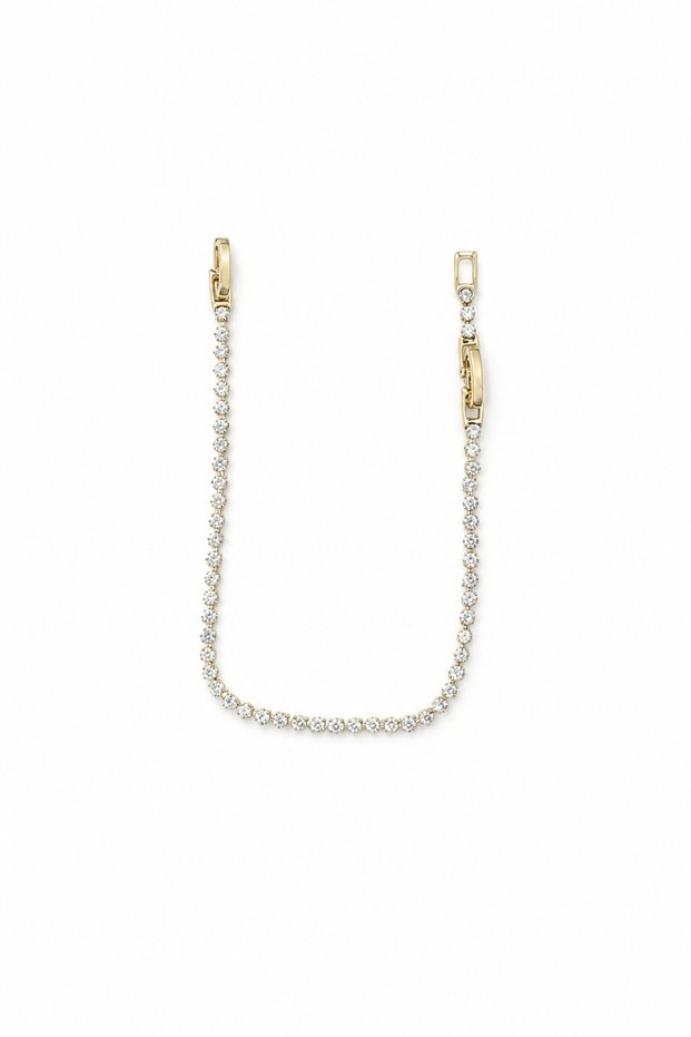 Jewelry Women's Thin Stone Waterway Gold Color Non-Tarnish Steel Bracelet 1107