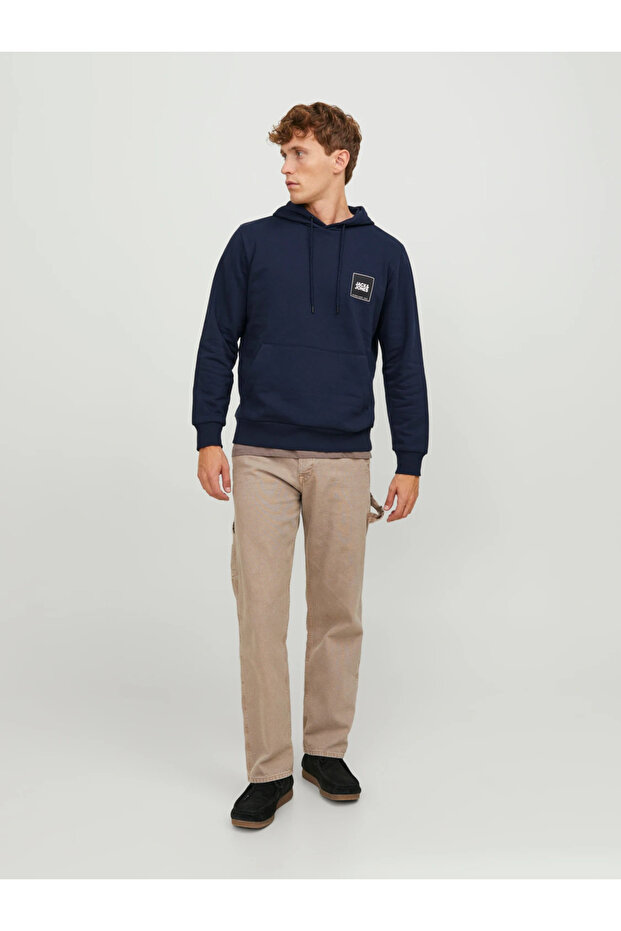 Jack&Jones Oversize Kapüşonlu Sweatshirt - Minimalist Tasarım - Erkek - 3