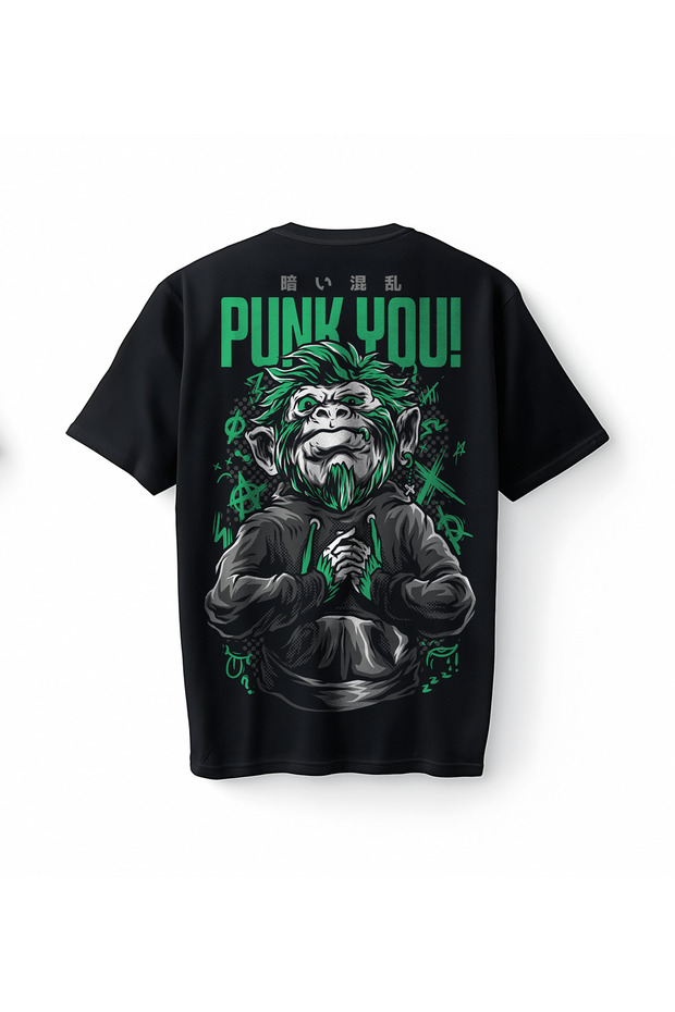 Punk You Maymun Streetwear Oversize Unisex T-Shirt T-Shirt