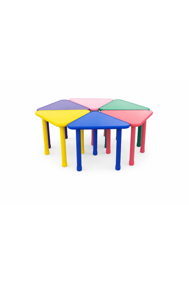 Triangular Nursery Table for Kids - Multi Color - 2