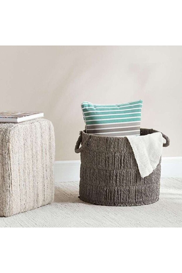 Catherine Round Basket 38x38x33cm- Grey