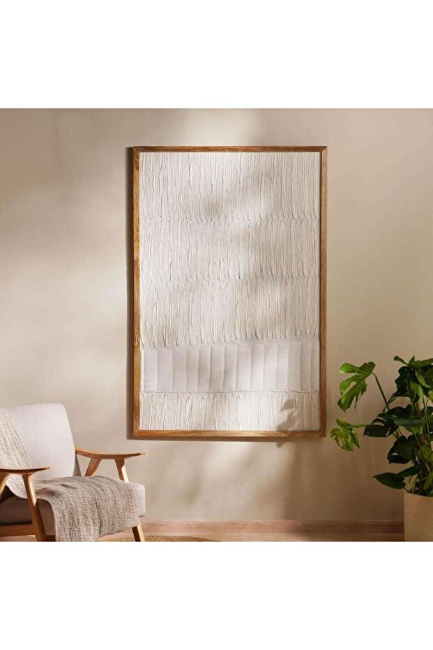 Organic Textures Handmade Framed Wall Art 120x180cm - Natural