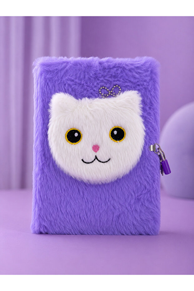 Locked Memory Book with 3D Figures, Plush Daily Memory Notebook, A5 Lined