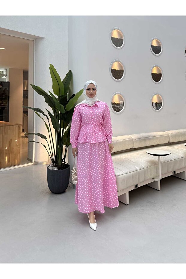 طقم تنورة مودال منقط