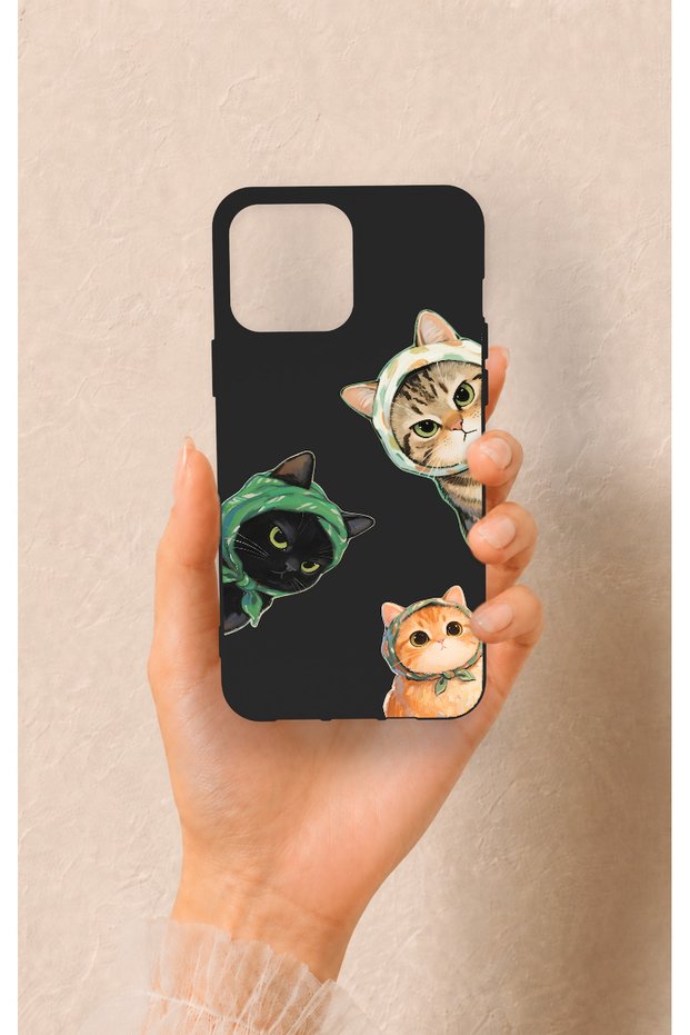 iPhone 13 Pro Max Compatible Cat Team Patterned Silicone Case