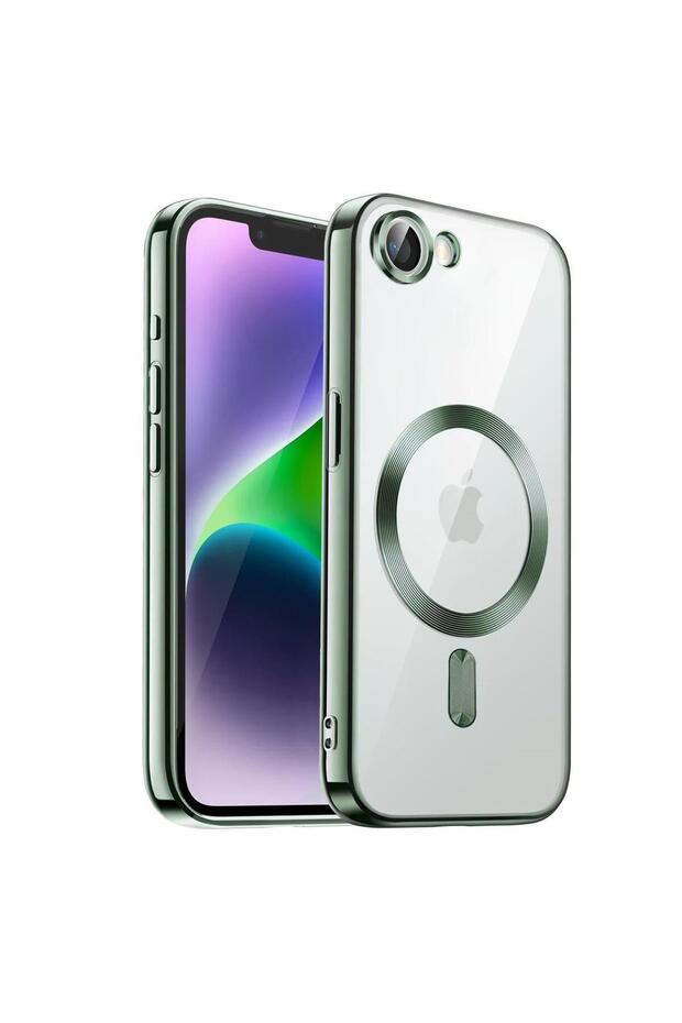 Case Compatible with Apple iPhone 16E Magsafe Luxury Electroplate Green