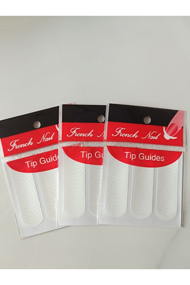 3pcs Style A 3PCS French Nail Art Stickers White Self-Adhesive Nails Strip Tips Guides for DIY Decor