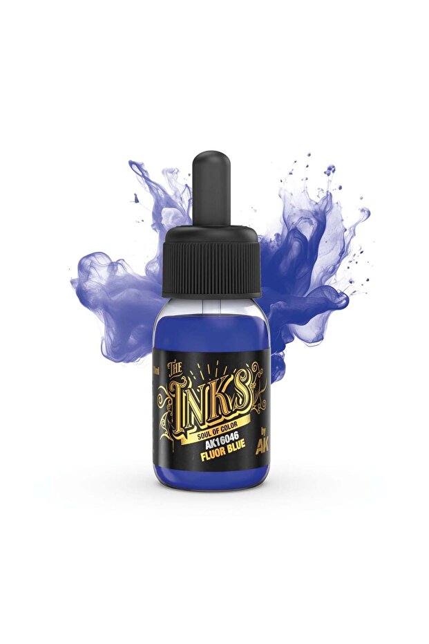 Ak 16046 30 Ml. Fluorescent Blue, Acrylic Ink
