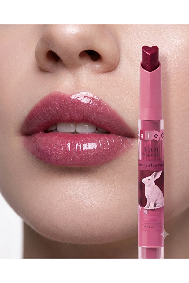 Magic Casa Heart Design Lipstick - Shimmering with a Wet Finish Gel Texture