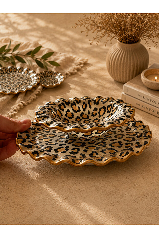 All Leopard Patterned 16-Piece Breakfast Set - 4