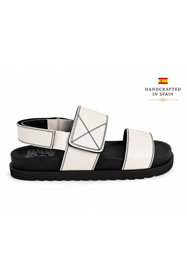 Surface Astrid Cream Color Velcro Women's Sandals (Handcrafted in Spain)