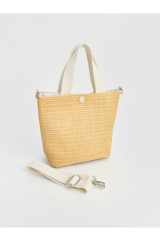 Wicker-look shoulder bag for girls