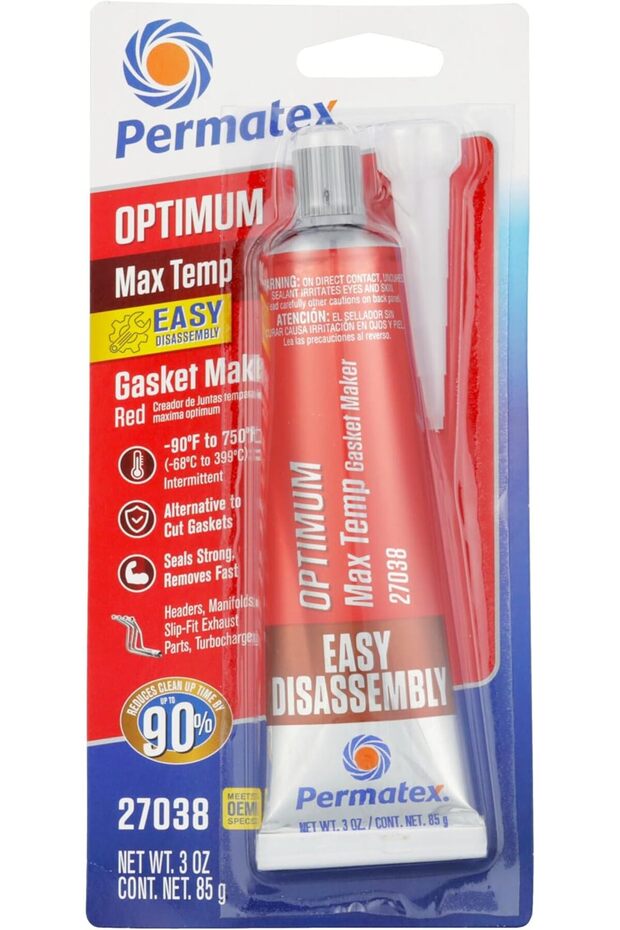 High Temperature Gasket Maker Optimum Red 27038, 3.35 oz