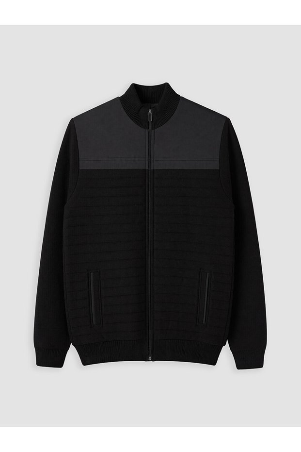 Özmarka New Season Regular Fit Stand Collar Men's Knitwear Cardigan