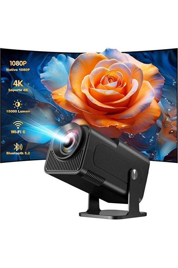 Smart Mini Projector 4K Native 1080P - Features Android TV 11.0, WiFi, Bluetooth, and 10000 Lumens