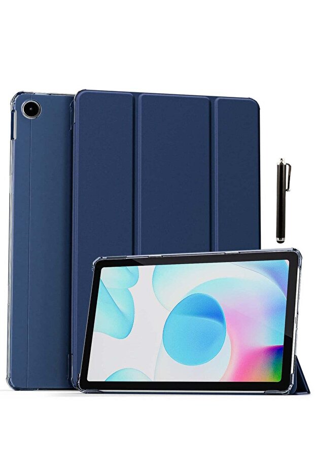 Slim Stand Case for iPad Air 13-Inch M2 (2024) – Navy Blue, Smart Shell with Touch ID Support
