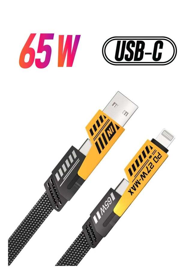 4 in 1 Convertible Metal Fast Data Cable, Braided Cable 65W 3.9ft USB C USB A, Multiple Charging Cable for iPhone/iPad/MacBook Pro/Airpods/Samsung/Android (1.2M)