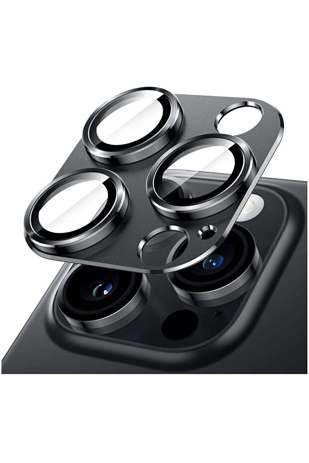 Camera Lens Protector for iPhone 14 Pro/Pro Max, Full Coverage 9H Tempered Glass Ring Cover (Space Black)