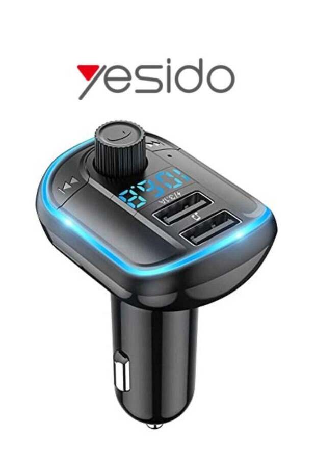 Y44 Bluetooth V5.0 FM Transmitter 3.1A Dual USB Car Charger RGB Backlit Light LED Digital Display