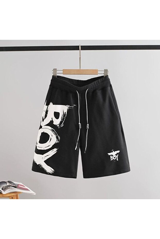 Black Printed Men's Shorts