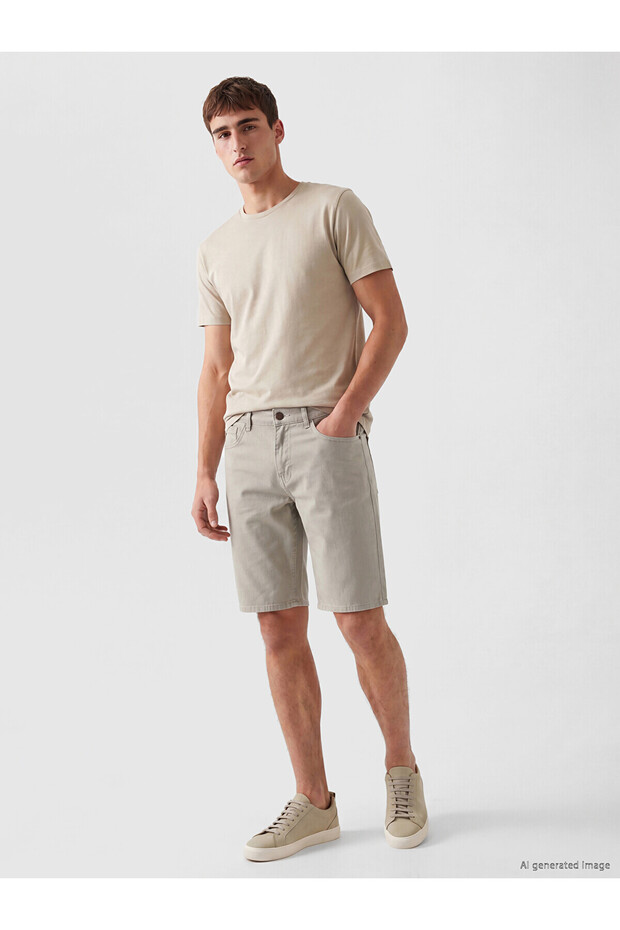 Nevavm Regular Fit Men's Jean Shorts with Difference