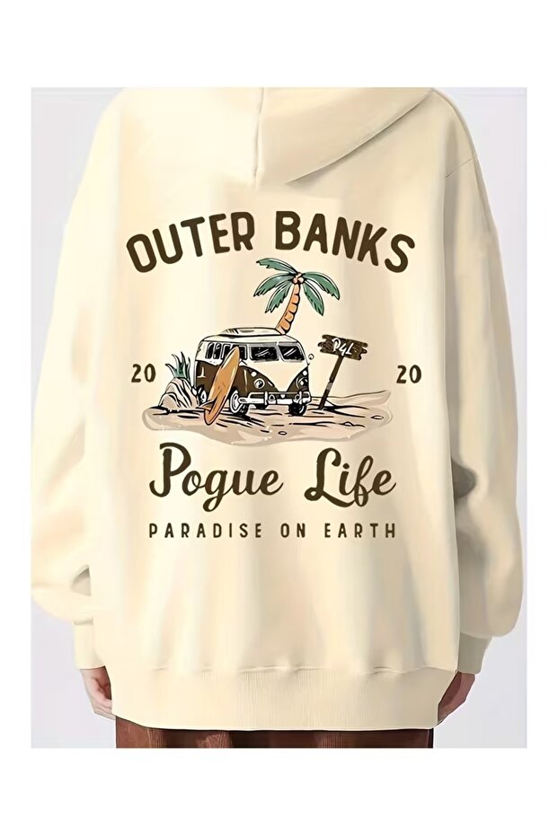 Unisex Hooded Sweatshirt with Back Print and Relaxed Fit