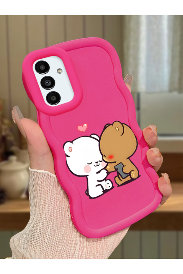 Samsung Galaxy A13 5g Compatible Case Camera Protective Red Silicone Couple Phone Case Cute Pattern