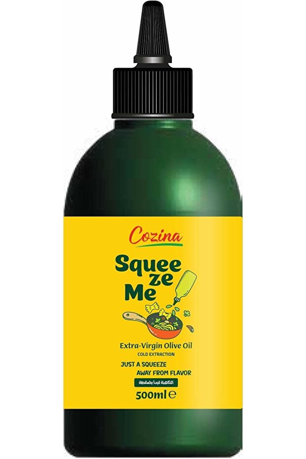 Squeeze Me Extra Virgin Olive Oil, Cold Extraction, 500ml Squeeze Bottle, Fruity Bitter Spicy Flavour, EU Origin