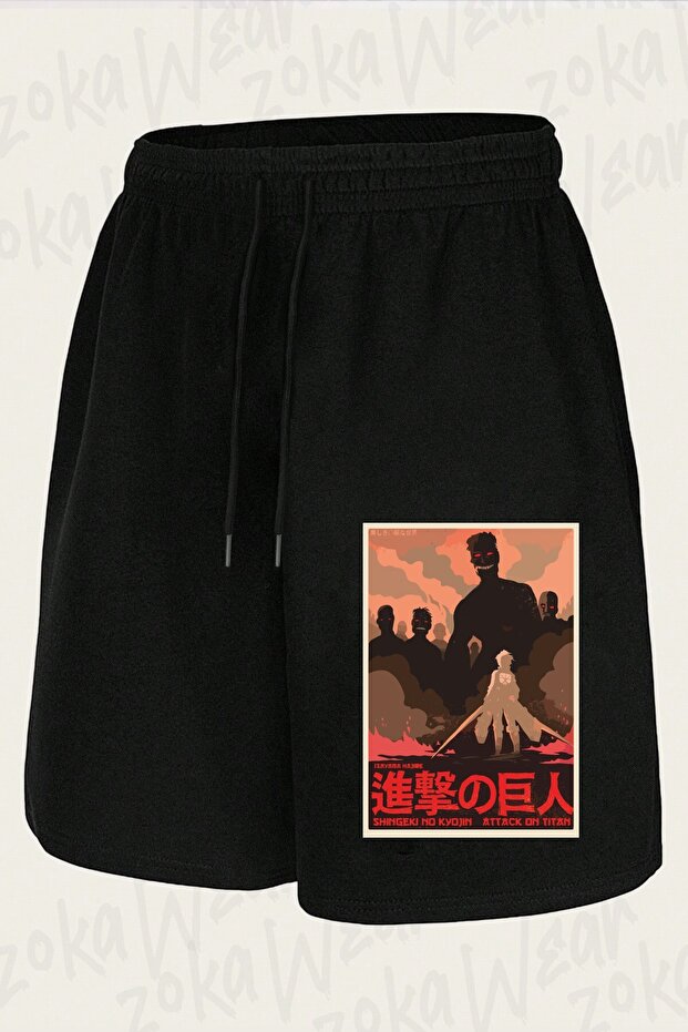 Unisex Aot Illustration Design Printed Shorts