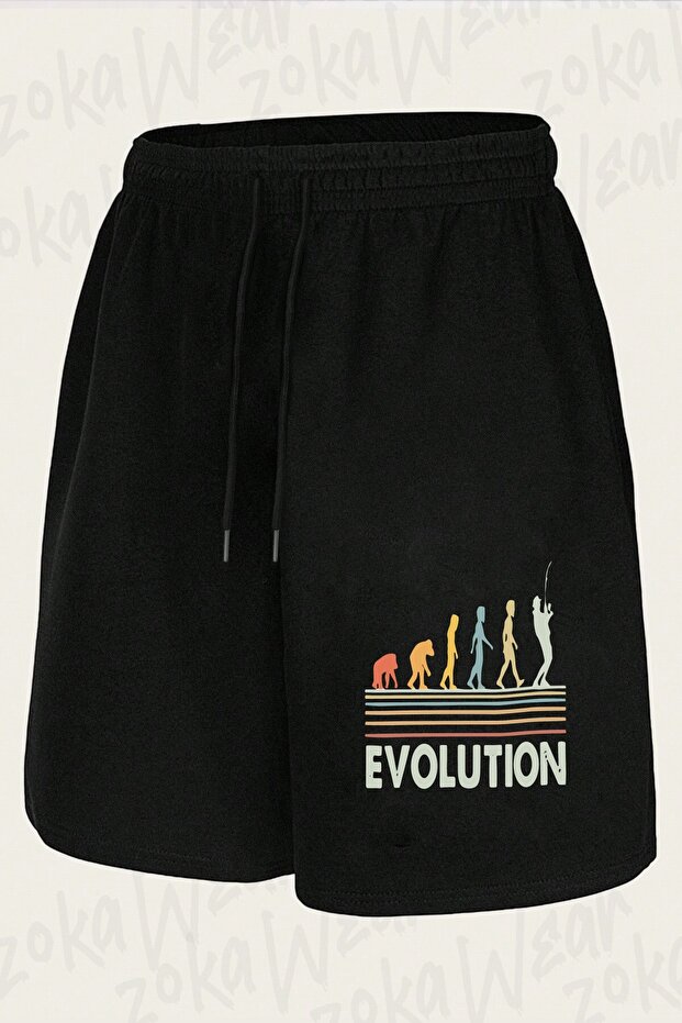 شورت مطبوع بتصميم Fisherman Evolution للجنسين