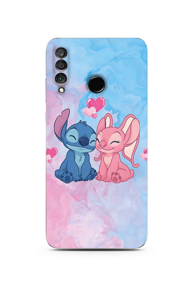 Huawei P30 Lite Compatible Stitch Angel Patterned Transparent Phone Case