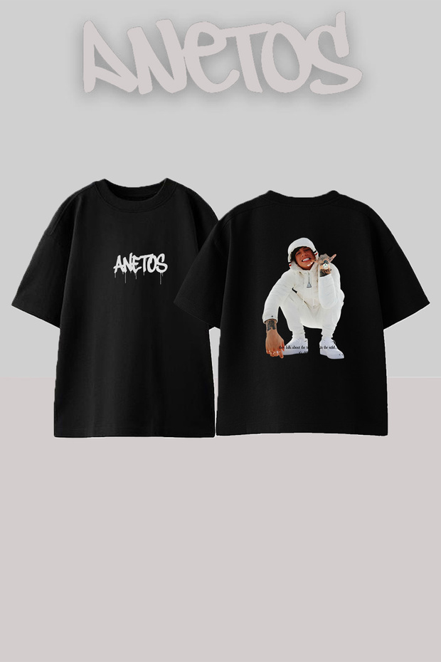 Central Cee_62 Design Printed Oversize Black T-Shirt