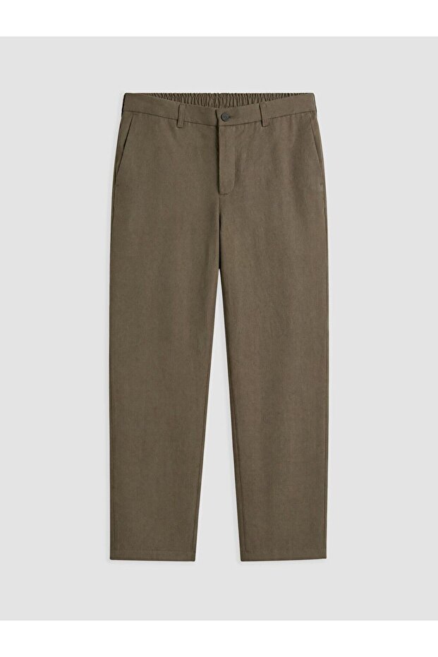 Southblue Brown Regular Fit 100% Linen Men's Trousers