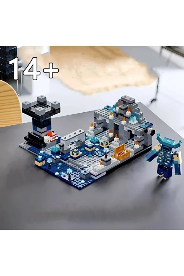 مجموعة مكعبات بناء متوافقة مع العلامات التجارية الشهيرة طراز NO BOX 21246 من سلسلة ألعاب My Pixel World بلون داكن عميق