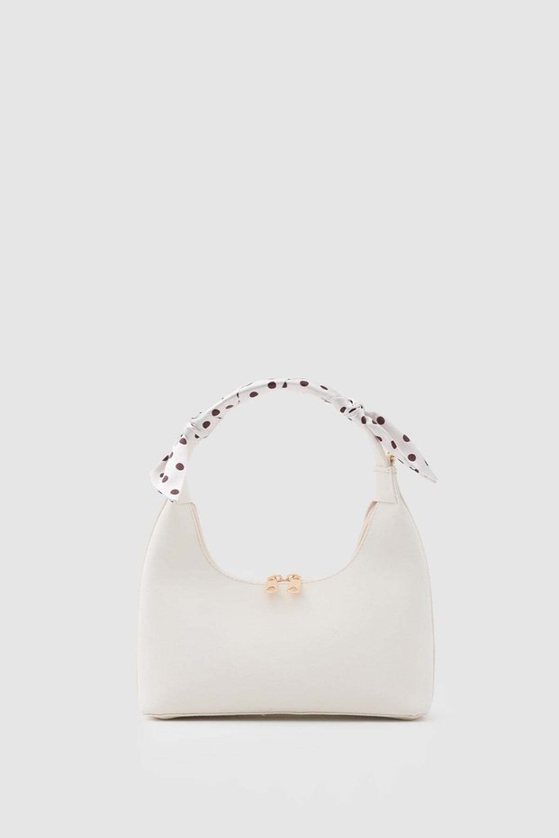 Laguna Scarf Detailed Handbag and Crossbody Bag Cream