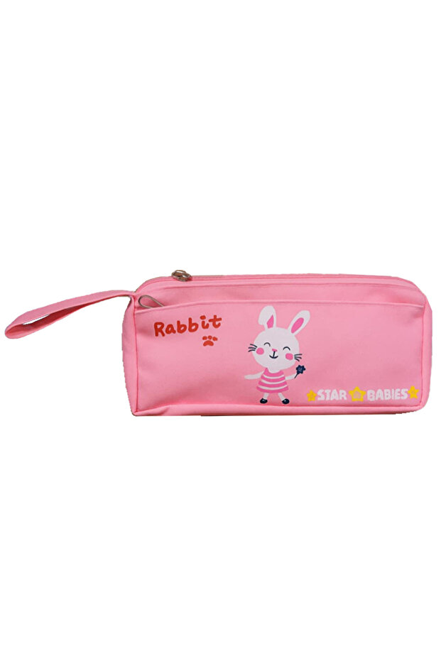 - Double Zipper Pencil Case - Cute Rabbit