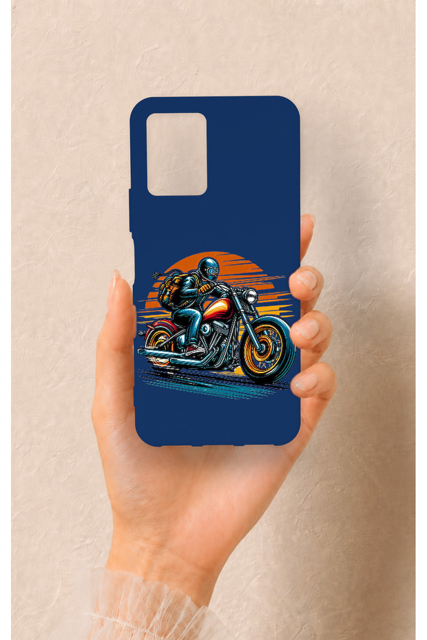Vivo Y21S Compatible Moto Rider Patterned Silicone Case