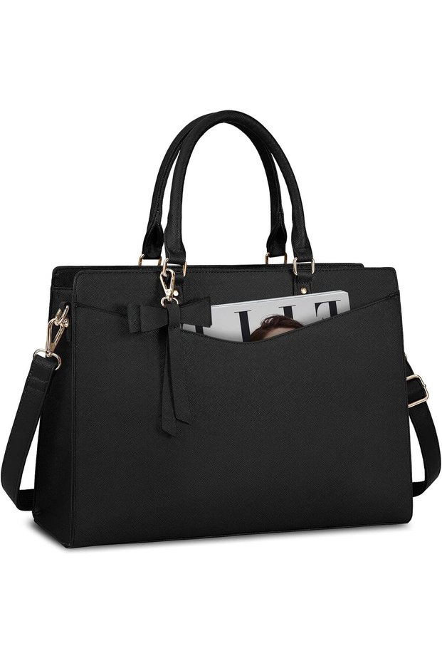 Laptop Bag for Women 15.6 Inch Waterproof PU Leather Tote Bag Business Office Work Bag Briefcase Computer Tote Bag